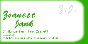 zsanett jank business card